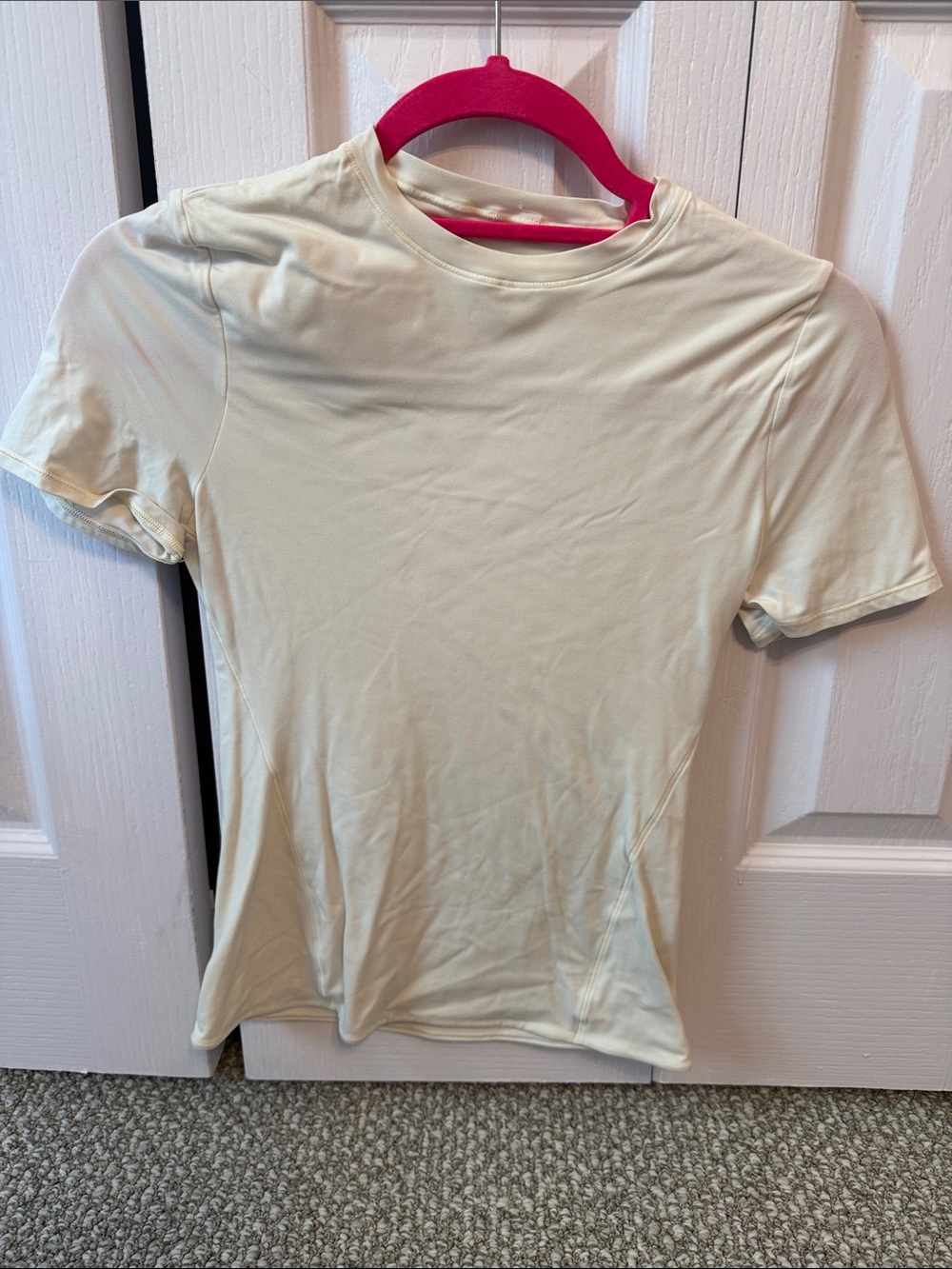 lululemon athletica Cream Short Sleeve Performance Top